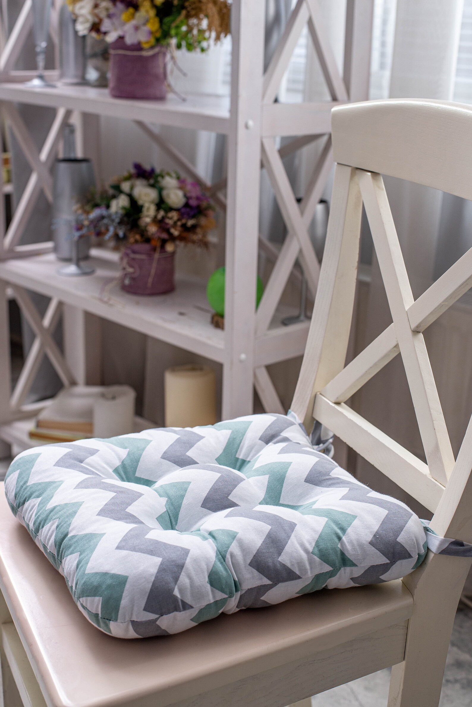 Chair Pillow Cushion, Chair Pillows With Ties, Round Chair Pillow