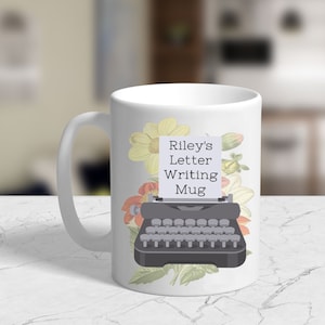 JW Gift - Typewriter Letter Writing Mug - Personalized