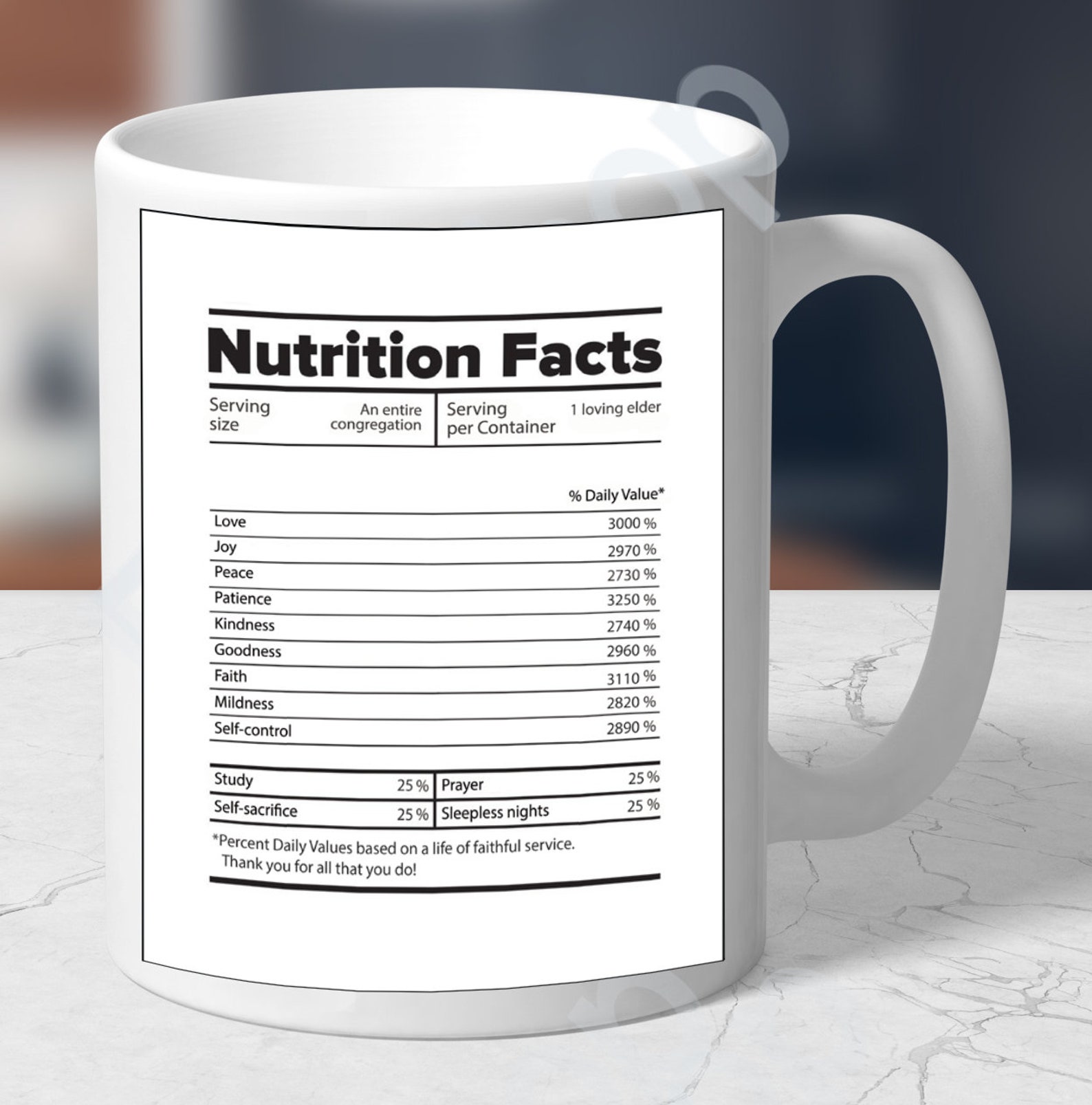 JW Gift Elder Mug Nutritional Facts Thank you Etsy