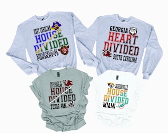 House Divided Sports Shirts!!! Baseball, Football, Hockey, HIGH SCHOOL, COLLEGE, ect!!!