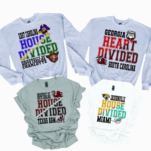 House Divided Sports Shirts!!! Baseball, Football, Hockey, HIGH SCHOOL, COLLEGE, ect!!!