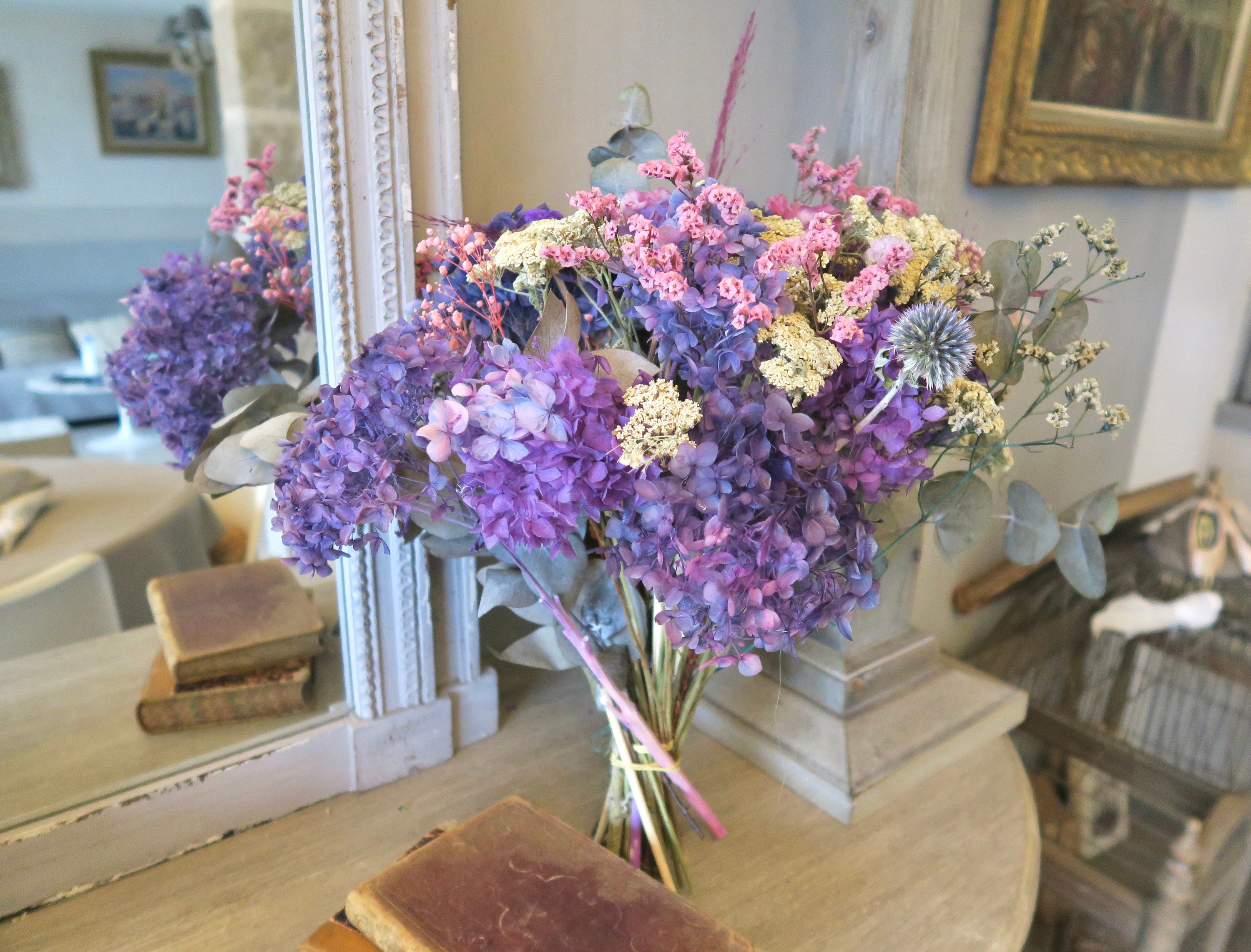 Bouquet «Kakie», Bouquet Fleurs Séchées et Stabilisées , Arrangement Floral, Cadeau Éco-Responsable