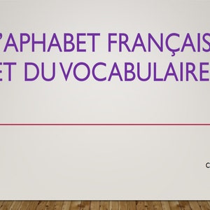 L&#39;alphabet et du vocabulaire