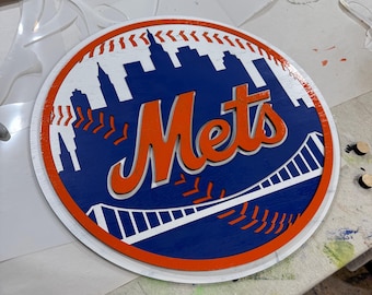 Mets Wooden Sports Logo Sign Wall décor, Mets Wall Sign Personalized perfect Gift for Him, Mets Man Cave Wall Sign, Mets Sign Game Room