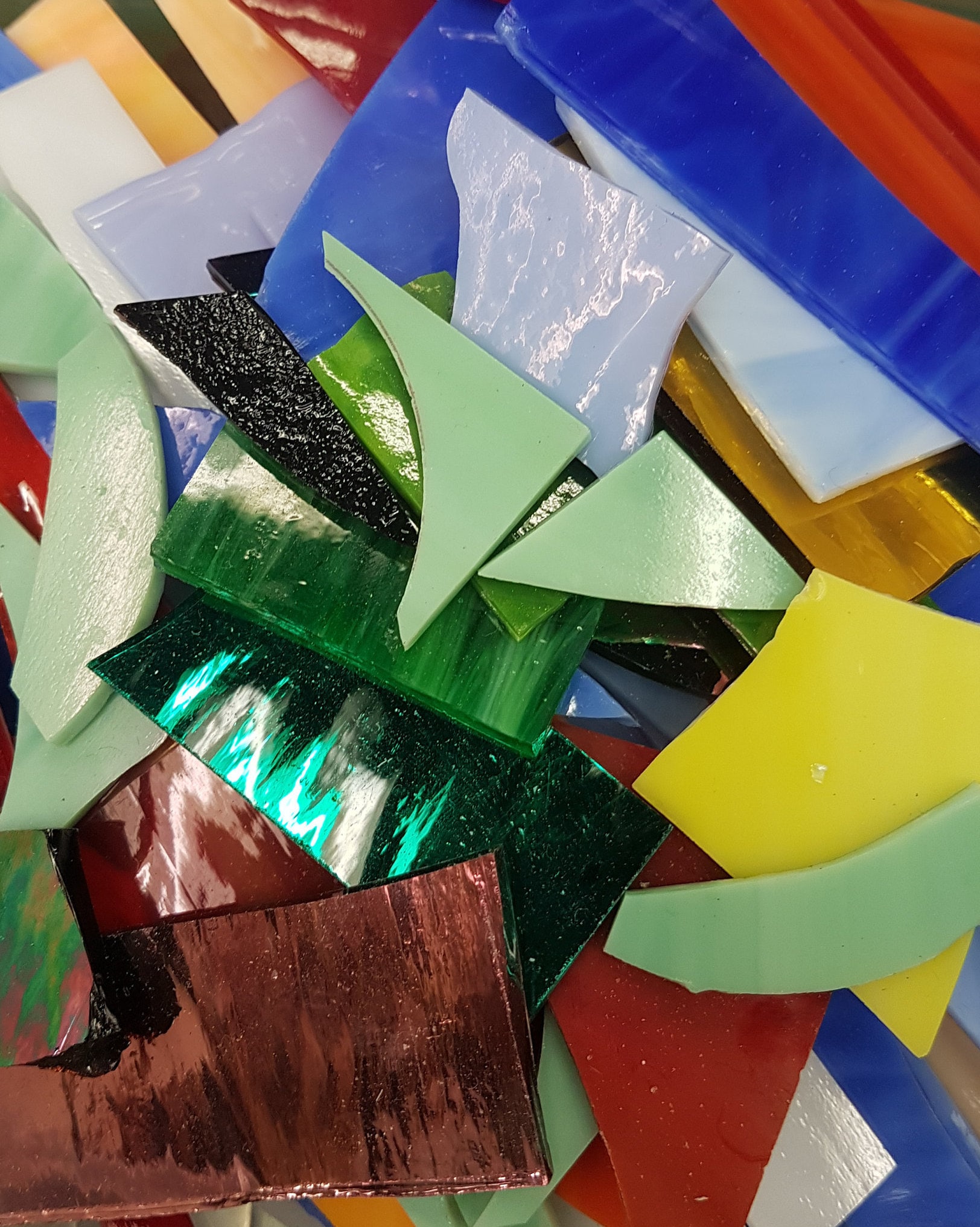 STAINED GLASS Offcuts Huge DESTASH Mosaic Supplies 100 grams Etsy