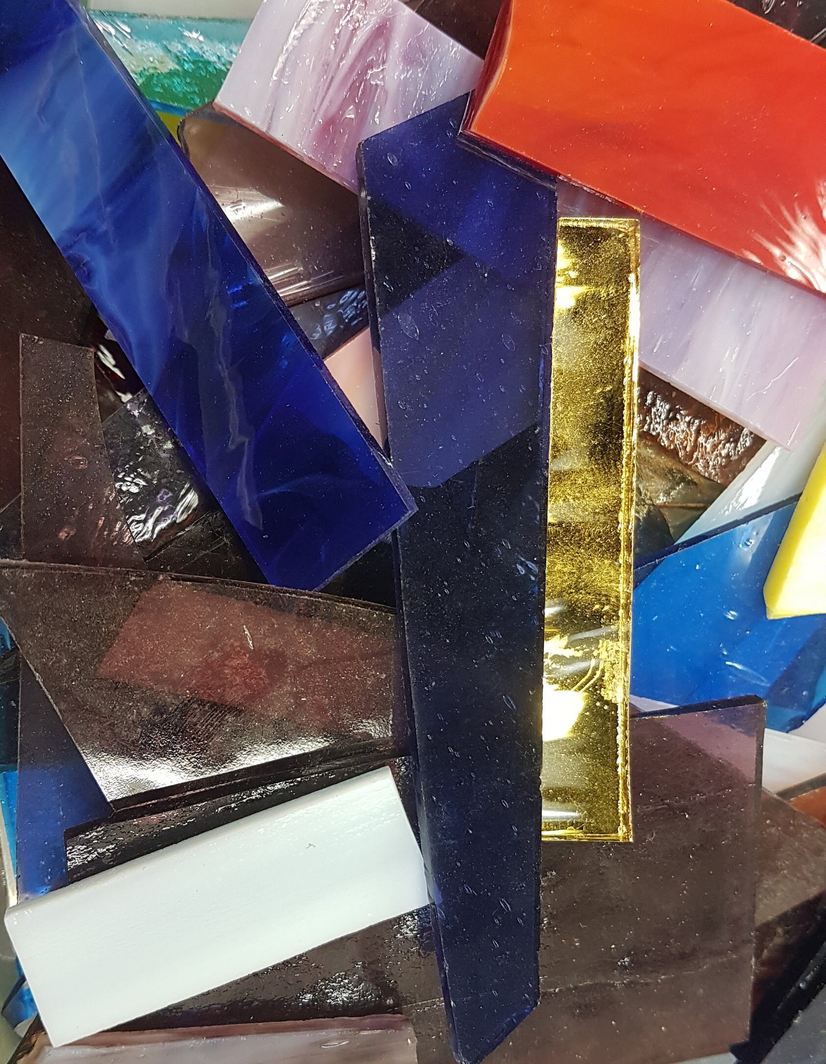STAINED GLASS Offcuts Huge DESTASH Mosaic Supplies 100 grams Etsy