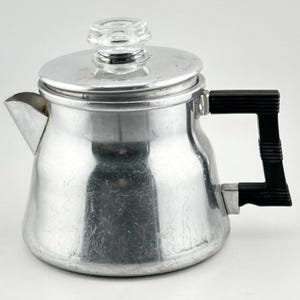 Wear-Ever Aluminum X-3002 Glass Bubble Top Coffee Pot Percolator Kettle 1-2 Cup Complete