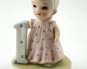 Vintage 1982 Lefton The Christopher Collection Birthday Girl Age 1 Figurine