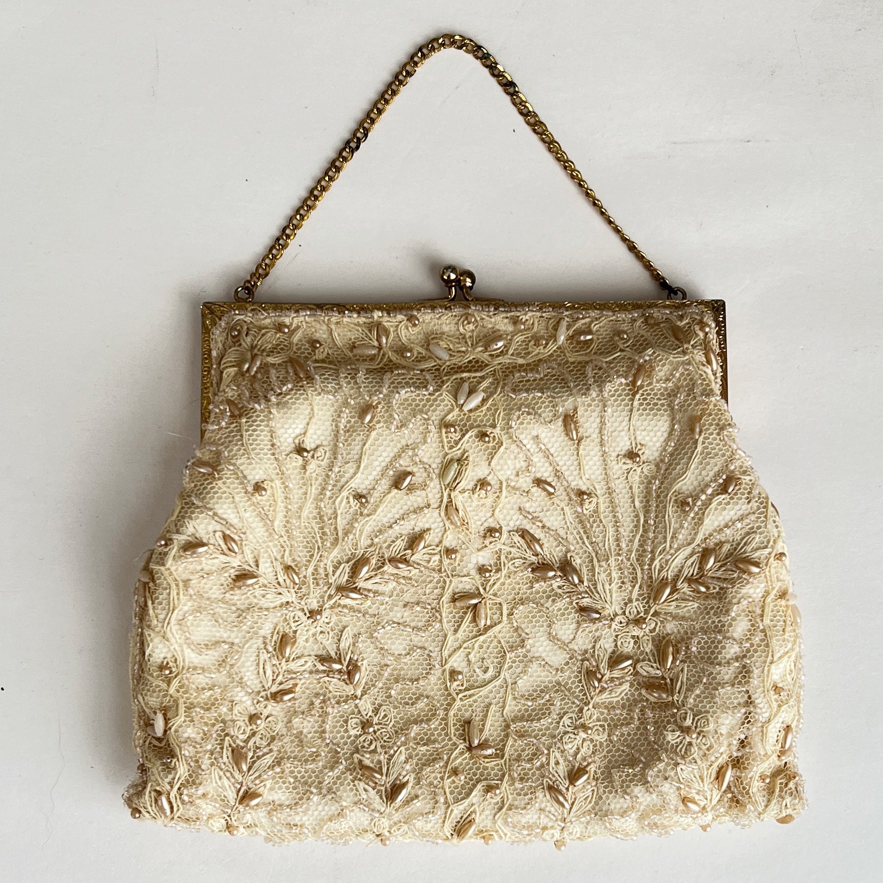 Handbag/clutch Gold,50-70s,evening handbag,vintage,handbags