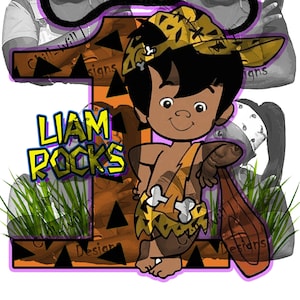 Bam Bam Rubble Inspired Birthday Personalized JPG PNG