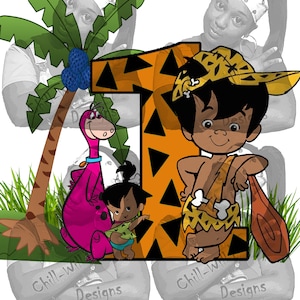 Bam Bam and Crew Inspired 1st Birthday JPG PNG