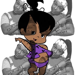 Pebbles Inspired Purple Outfit PNG JPEG