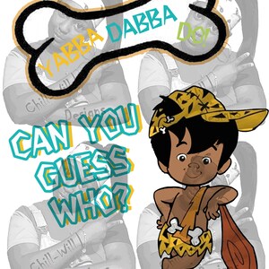 Bam Bam Rubble Inspired Baby Shower Gender Reveal Guessing PNG JPG