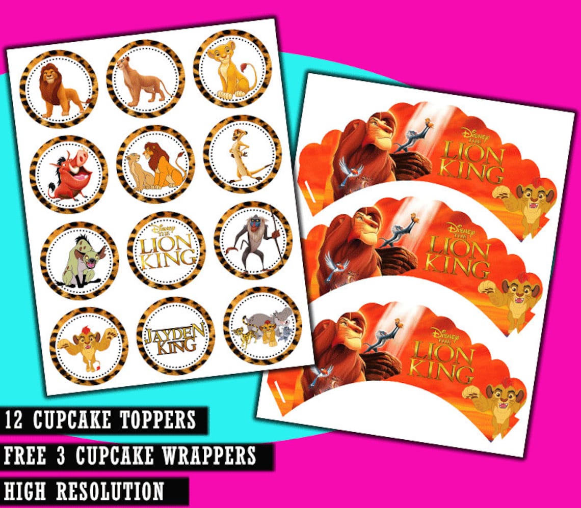 Lion King Cupcake Toppers Designs Cupcake Toppers and | Etsy