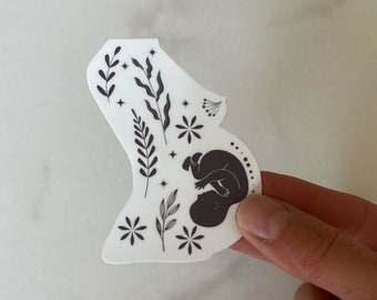 Pregnant Woman Vinyl Sticker: Sacred Mama Decal