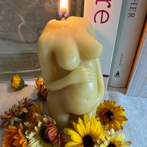 Nurturing Embrace Beeswax Candle: New Mom Gift, Birth Altar Decor