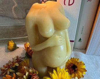 Pregnant Belly Ritual Candle: Postpartum Gift, Birth Altar Decor, Mother Blessing Gift