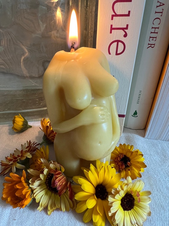 Pregnant Belly Ritual Candle: Postpartum Gift, Birth Altar Decor, Mother Blessing Gift