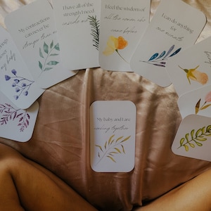 Cartes d'affirmation de la naissance | Pont de naissance responsabilisé pour maman | Manifestation pour le travail | Cadeau baby shower | Outil de pleine conscience pendant la grossesse