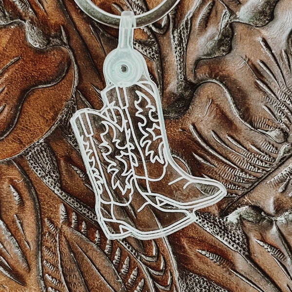 Cowgirl Boots Keychain 1.5" Accessory for Coastal Cowgirls and Western Style | Bridesmaid | Gifts for Her | Mother's Day | Cowboy Style