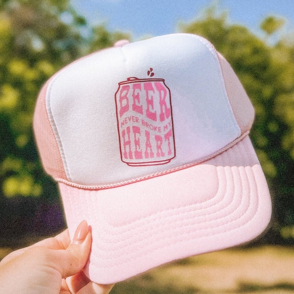 Beer Never Broke My Heart Trucker Hats | Country Music Luke Combs | Pool Hat | Vacation Hat | Choose Your Colors
