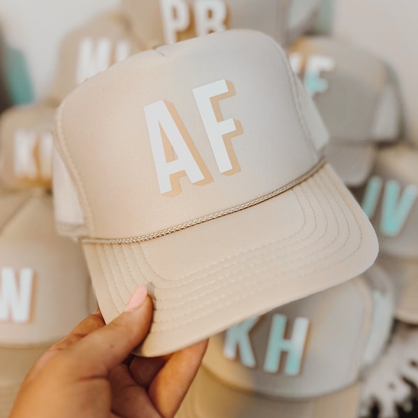 Bachelorette Trucker Shadow Monogram Hats | Choose Your Colors | Bachelorette Swag | Free Mockup and Shipping Included