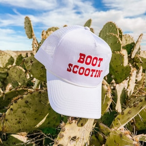 Boot Scootin 5 Panel Trucker Hat with Snapback and Rope Detail | Western Cowboy Style | Spring Break Style perfect for Beach or Lake Days