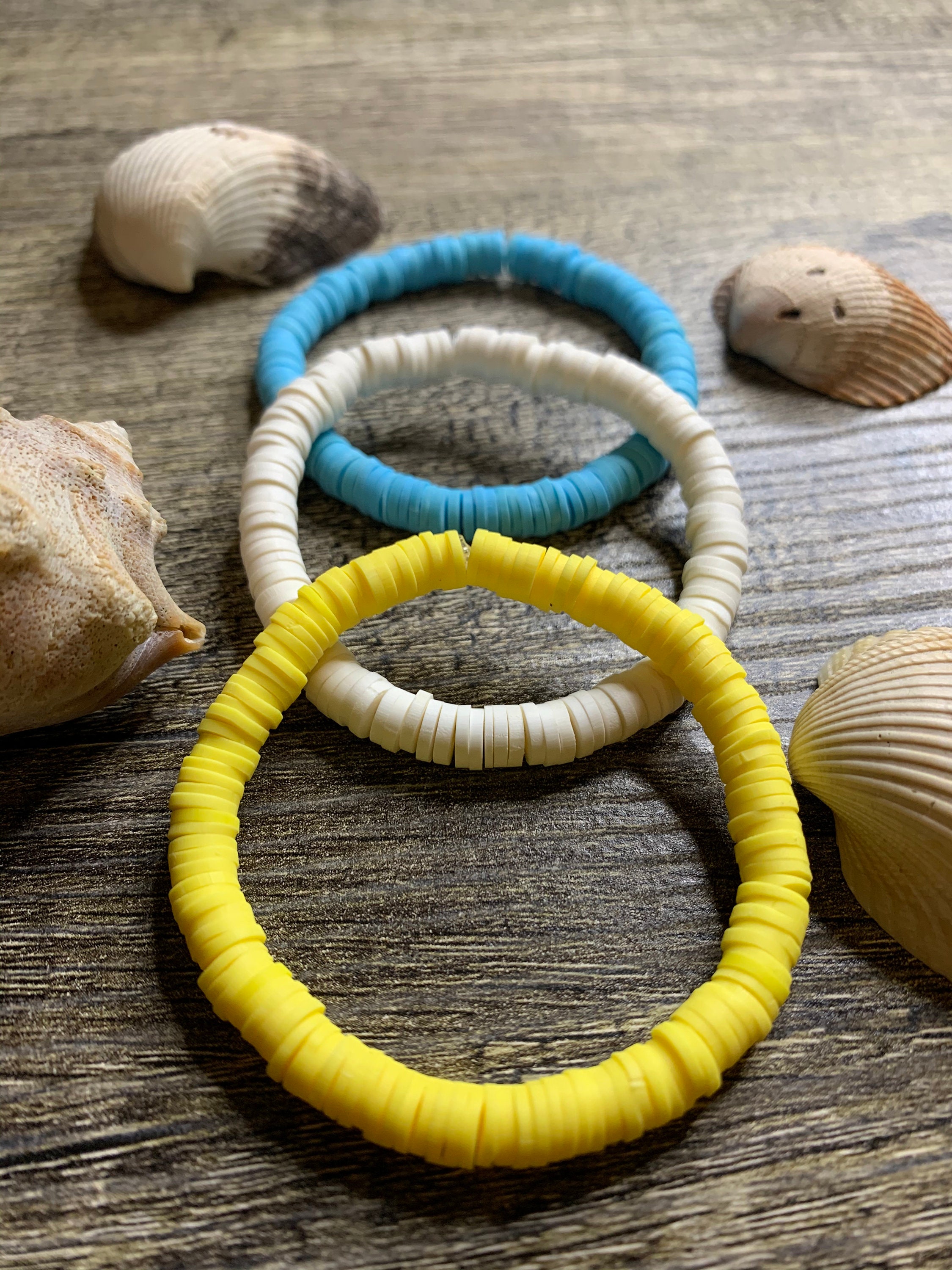 Heishi Disc BraceletsFlat Bead Bracelets Bracelets Beach Etsy