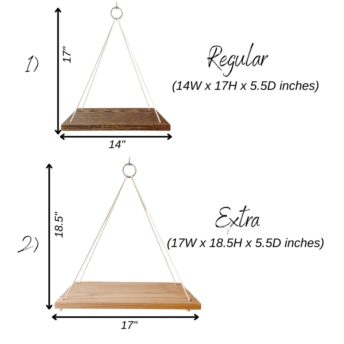 Hanging Shelves Set of Two Etsy