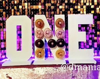 Turn Any Letter or Number Into A Donut Stand Holder 18" Doughnut Table Centerpiece Decor.