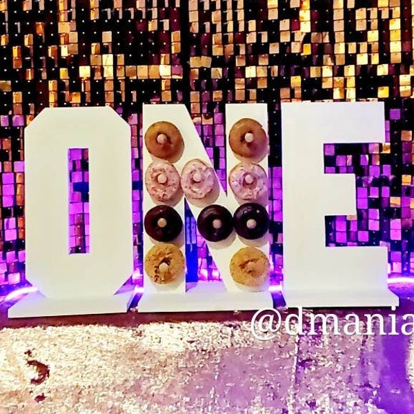 Turn Any Letter or Number Into A Donut Stand Holder 18" Doughnut Table Centerpiece Decor.