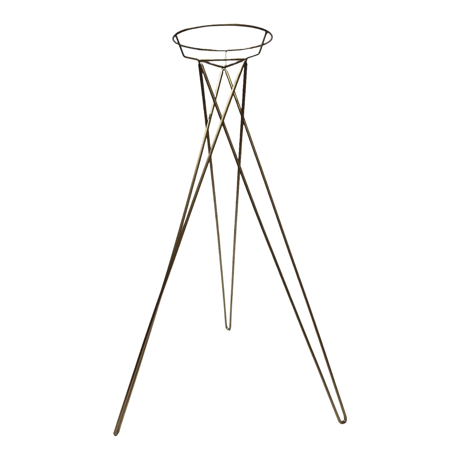 Set of 2 Luxury Tripod Gold Flower Stand 38 Metal Etsy