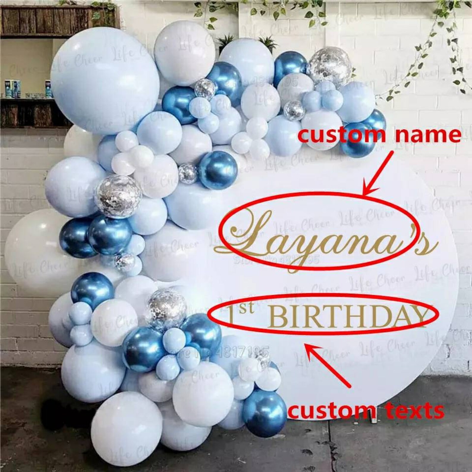 Birthday Party Vinyl Wall Decals Custom Names And Texts Wall Etsy
