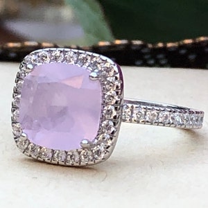 Pink CZ Ring, Sterling Silver Ring, Sterling Silver CZ Ring, Solitaire Ring, Cubic Zirconia Ring, Gemstone, Made in the USA