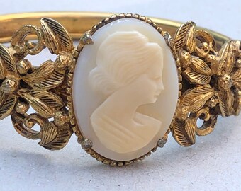 Victorian Bracelet Gold, Florenza Cameo Bracelet, Vintage Gold Filled Bracelet, Vintage Bracelet