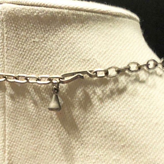 Silver Statement Necklace with Blue Rhinestones, … - image 4