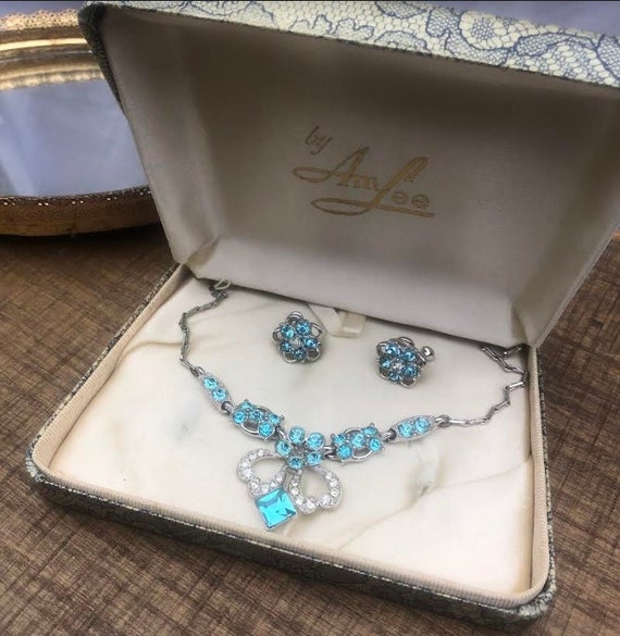 Aquamarine Jewelry Set, Cubic Zirconia Jewelry Set