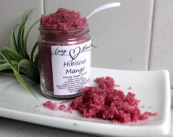 Hibiscus Honey Sugar Scrub, Organic Body Scrub, Gift For Her, Face Scrub, Valentine’s Day, Mother’s Day,