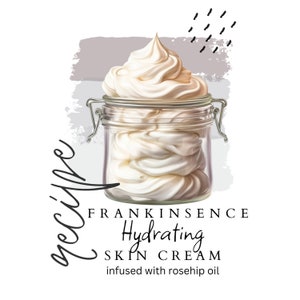 Frankincense Hydrating Body Cream Recipe, skin care recipe, Handmade Body Butter, DIY skin care, Digital Download, essential oil cream