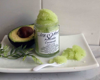 Avocado Coconut Sugar Scrub, Vegan Sugar Scrub, Spa Gift, Organic Body Scrub, Gift For Her, Mother’s Day Gift