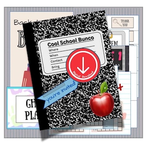 Back to school bunco, school bunco, bunco score card, bunco score sheet, bunco digital, fall bunco, bunco download, bunco themes, bunco