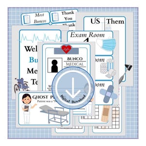 bunco score card, bunco score sheet, bunco digital, printable bunco, bunco themes, nursing bunco, medical bunco, EMT bunco, bunco party