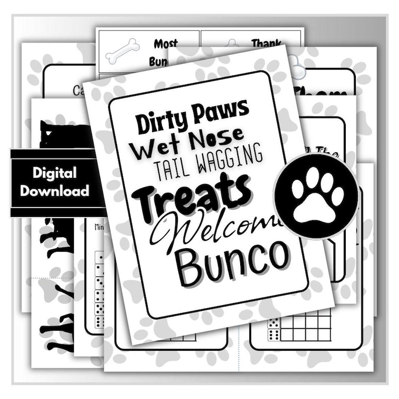 Paws Score Worksheet Dog Bunco, Bunco Dogs, Puppy Bunco, Paws Bunco, Animal Bunco, Bunco ...