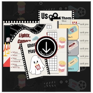 bunco score card, bunco score sheet, bunco digital, bunco party, printable bunco, movie theme bunco, popcorn bunco, fun bunco themes