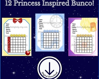 princess bunco, bunco cards, bunco score sheet, bunco score card, bunco digital, bunco bundle, bunco party, bunco game, bunco set, bunco