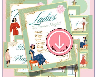 Hoja de puntuación de bunco, tarjeta de puntuación de bunco, bunco digital, bunco imprimible, bunco de moda veraniega, bunco de moda bonita, temas de bunco, fiesta de bunco