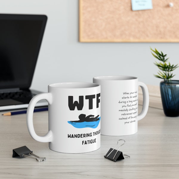 Wandering Thought Fatigue WTF Triathlete's Survival Mug: Because Every Sip Counts!