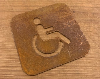 Cor-Ten Steel Toilet Sign - Disabled