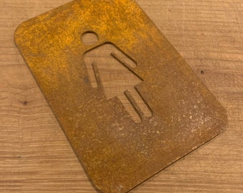 Cor-Ten Steel Toilet Sign - Female
