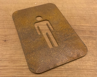 Cor-Ten Steel Toilet Sign - Male